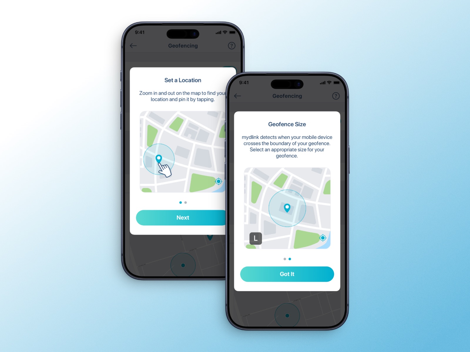 Geofencing setup: triggers when you arrive or leave home.