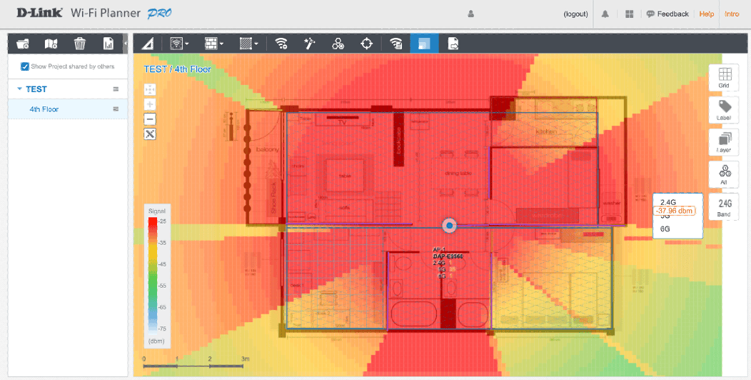 The heatmap before: a bare colour bar with no words, and a signal value printed on the map.